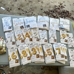 Gold and Silver Number and Letter Party Decorations/balloons